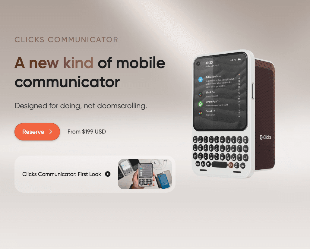 Social detox - Clicks Communicator il telefono anti doomscrolling